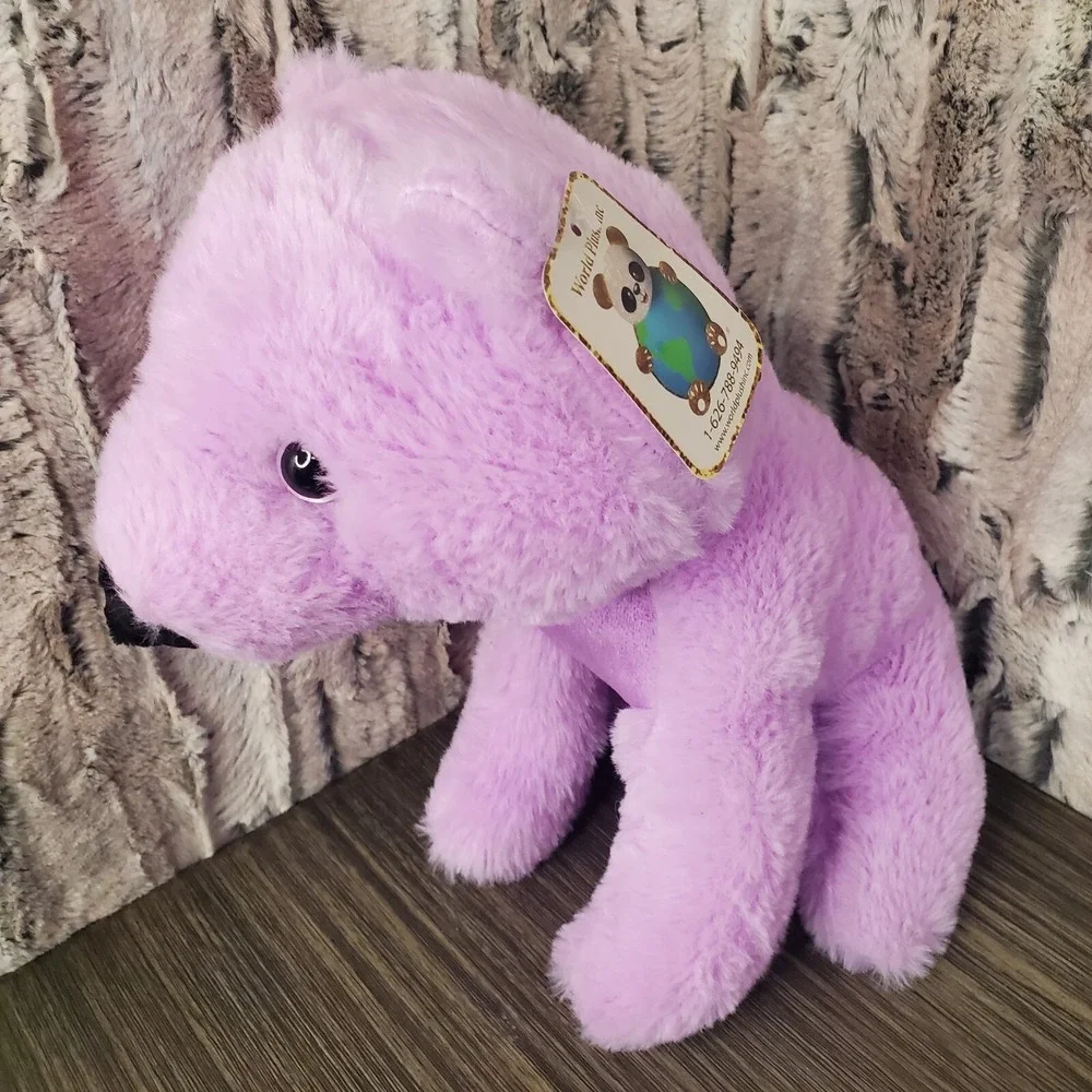 World Plush Lavender Purple Teddy Bear, Sitting 11